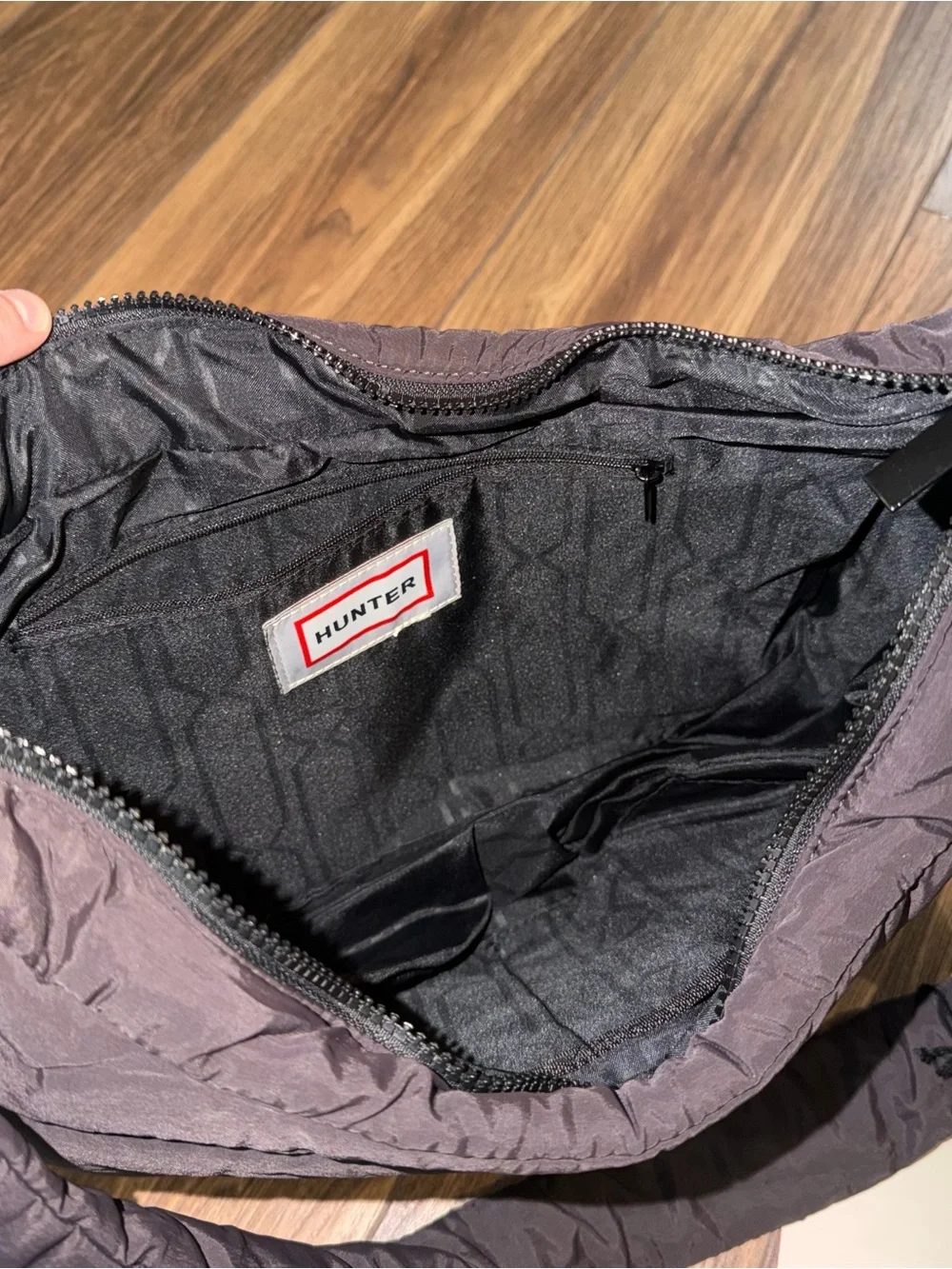 Hunter Dark Brown Quilted Puffer Bag